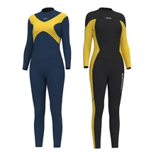 Hevto Wetsuits Women 3mm Neoprene Full Scuba Long Sleeve Swimsuit Diving Suits Back Zipper Keep Warm for Underwater Cold Winter