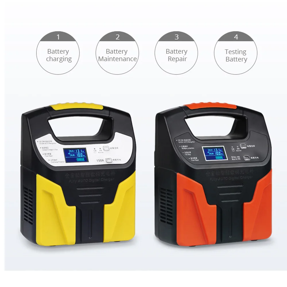 

Full Automatic Car Battery Charger 12V 24V Universal Battery Pure Copper Charging For Motorcycle Truck Car Battery Charger