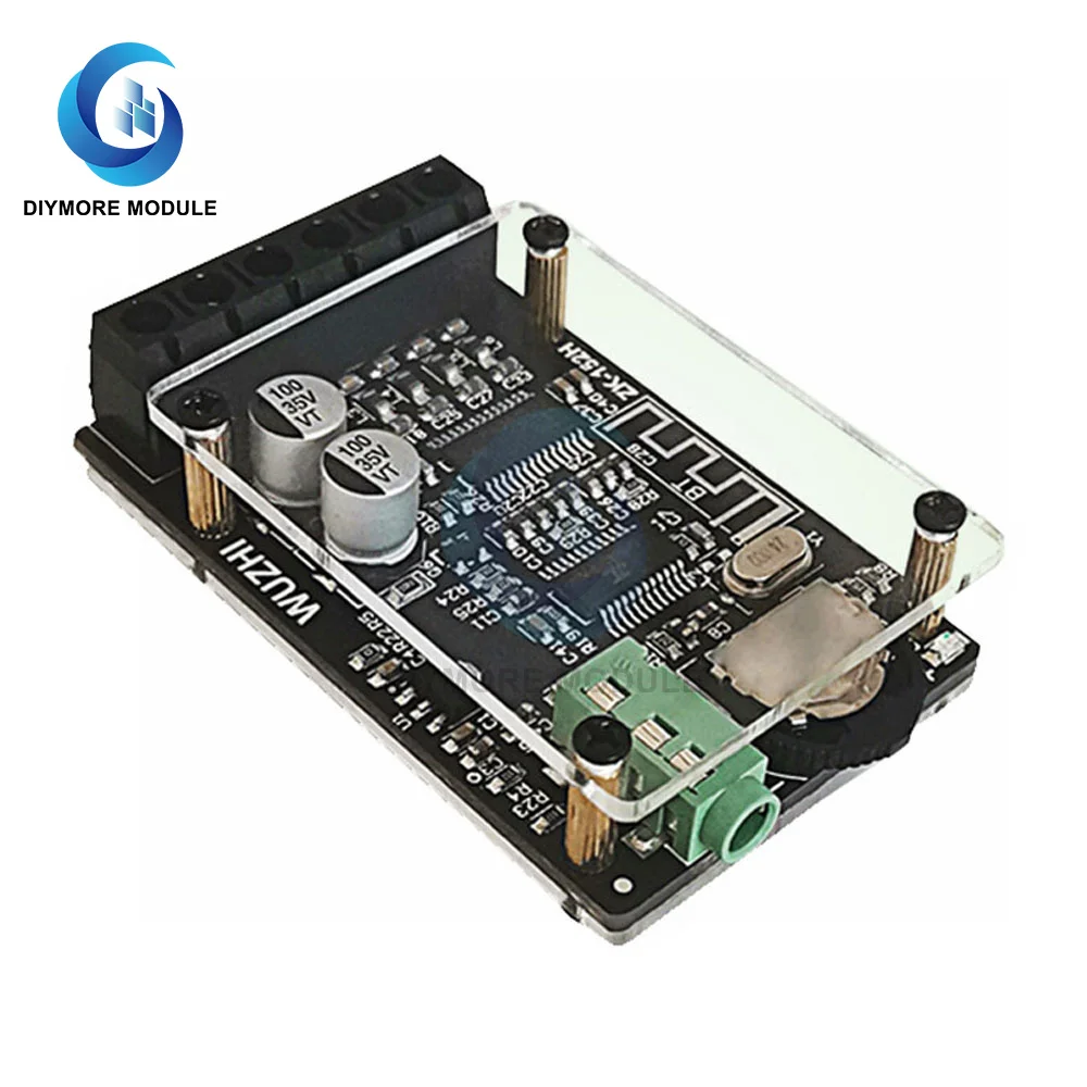 ZK-152H TPA3110D2 Bluetooth 5 0 Плата усилителя 15 Вт + 2 каналов стерео аудио с AUX разъемом чехол