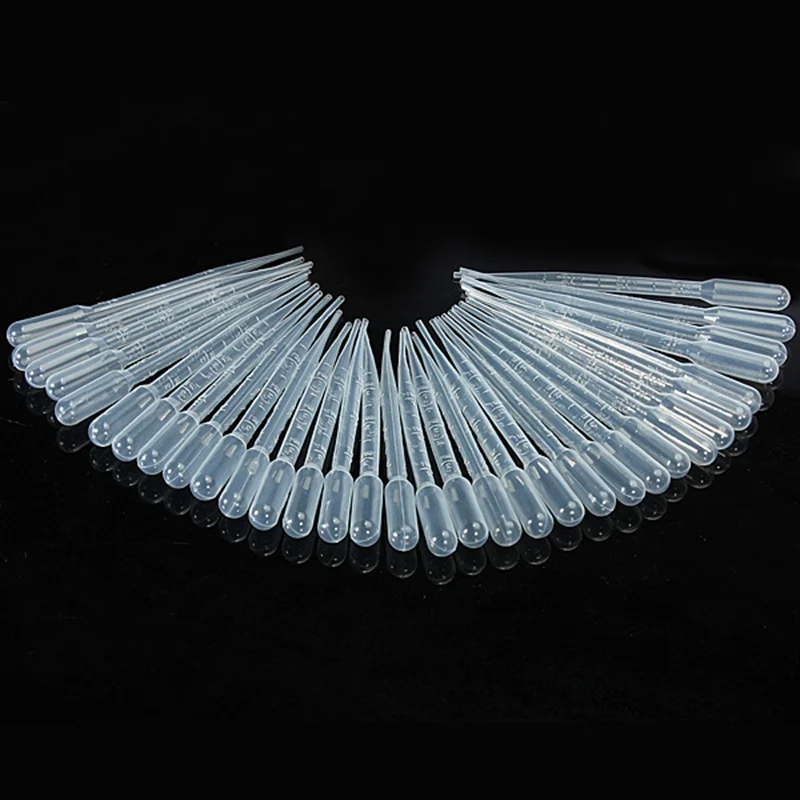 

100Pcs 0.2/1/3ML Laboratory Tools Pipettes Plastic Disposable Graduated Pasteur Pipette Dropper Polyethylene Makeup Tools