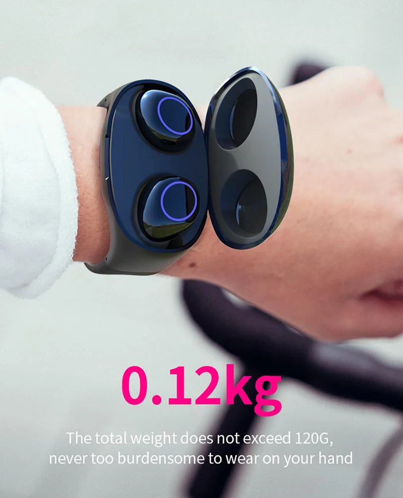 Bluetooth 5,0 беспроводные наушники Портативный Браслет наушники с зарядным устройством шумоподавление smartband наушники гарнитура микрофон