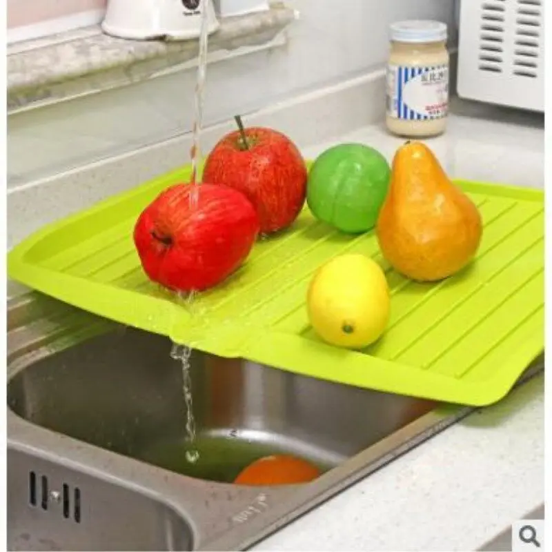 

Rectangle Kitchen Drain Rack Fruit Worktop Organizer Plastic Dish Drainer Tray Large Sink Drying Rack Drying Rack for Dishes