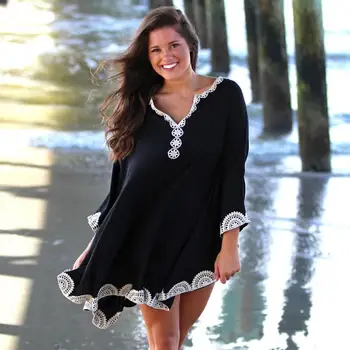 

New Cover-ups Summer Women Beach Wear White Cotton Tunic Dress Bikini Bath Sarong Wrap Skirt Swimsuit Cover Up