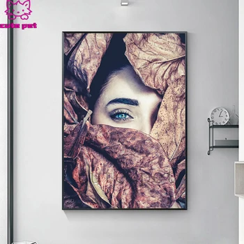 

Painting DIY Diamond Painting diamond Modern art, woman, leaves Embroidery 5d mosaic Diamond cross stitch Salon decoracion