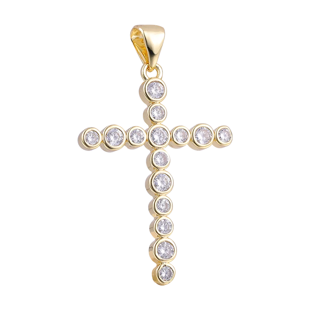 Juya DIY 18K Echtgold vergoldet Großhandel Christian Kreuz Charms für handgemachte Weihnachten religiöse Rosenkranz Anhänger Schmuckherstellung – Detail 12