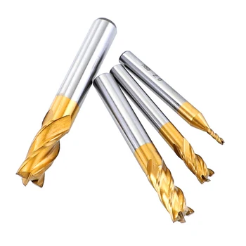 

7PCS Milling Cutters 1.5-6mm Titanium Coated 4 Flutes Router Bits Straight Shank Milling Cutter For CNC