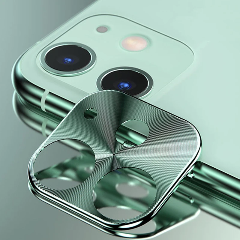 Защитное кольцо для объектива камеры для iPhone 11 Pro MAC чехол для iPhone X XS MAX XR 7 8 Plus металлическая защитная пленка для объектива мобильного телефона - Цвет: Зеленый