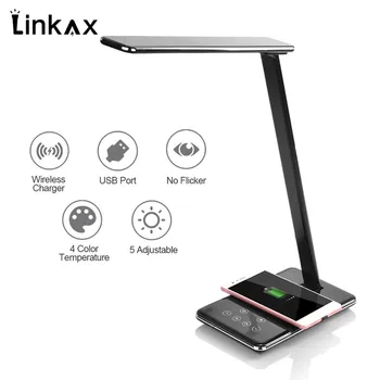 

Touch Control Dimmable QI Wireless Charging LED Table Desk Lamp Creative Eye Protection Timmer Reading Light Desk Decor Light