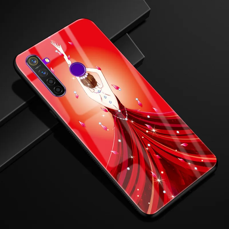 Для OPPO Realme 5 pro Чехол 6,3 ''стекло Жесткий чехол для OPPO Realme5 чехол для телефона силиконовый бампер Fundas Coque Realme 5pro - Цвет: 31