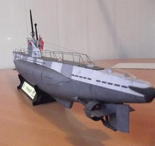 1:100 Scale Germany U-141 U-boot type IID DIY Handcraft PAPER MODEL KIT Puzzles Handmade Toy DIY 5