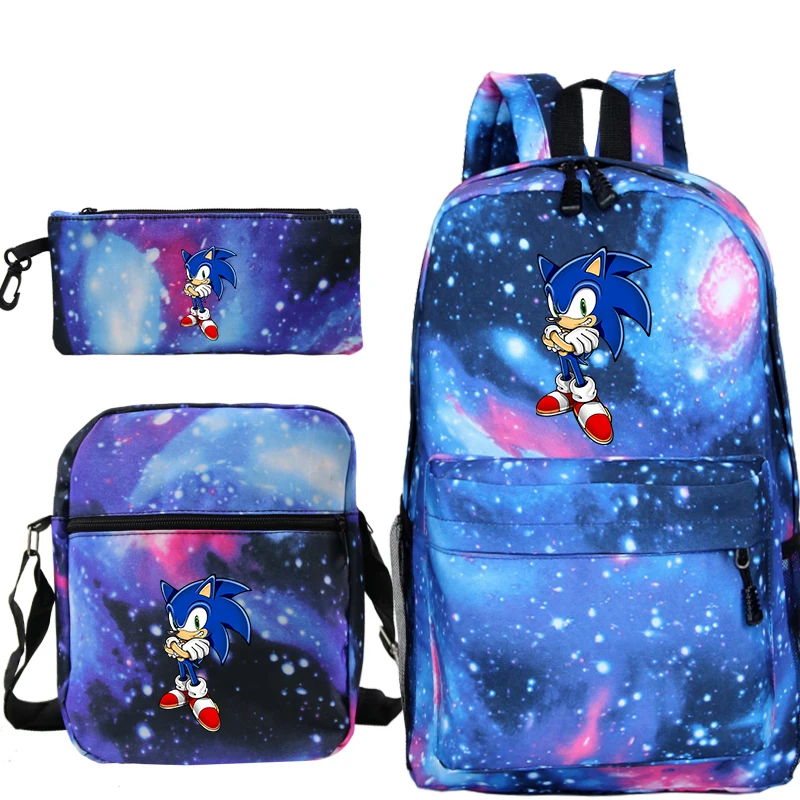 Plecak Mochila Sonic рюкзак с ежом Sac Dos аниме хип хоп 3 шт./компл. пенал книжный рюкзак школьный сумки для девочек-подростков