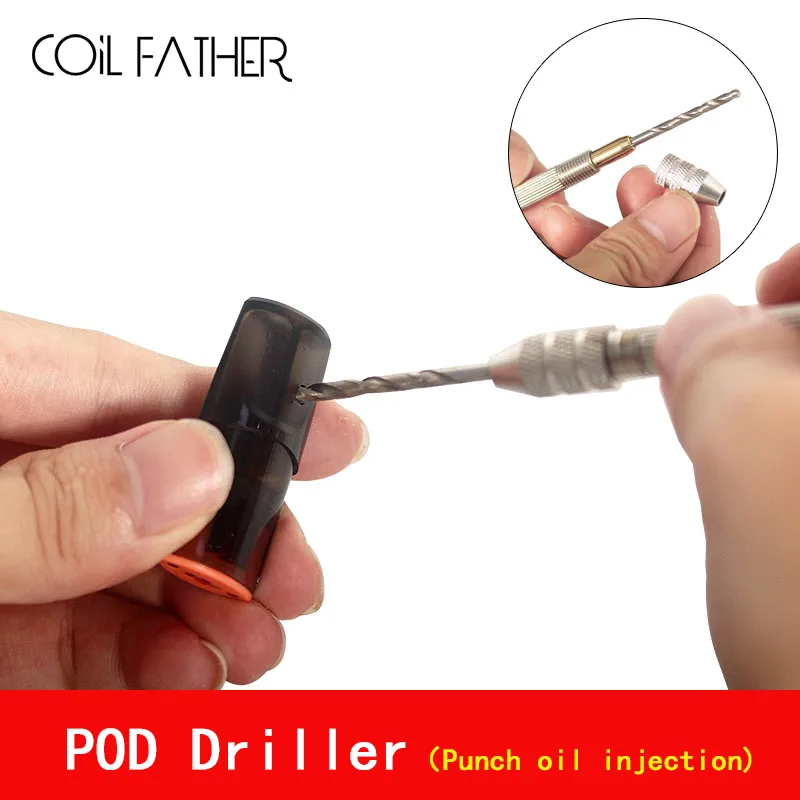

Coil Father Mini Micro Aluminum Hand Drill Tool Kit For Pop Pod Cartridge Punch Hole Refill Juice With Bottle Silicone Plug