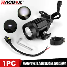 30W Motorcycle Spotlight Adjustment External Spotlight LED Headlight 6000 65000k White Light With Bracket For Motor DC12V 80V
