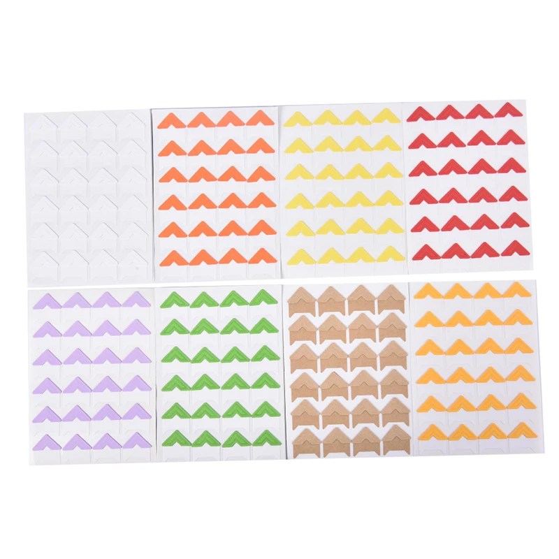 5Sheet Of 120pcs DIY Vintage Corner Kraft Paper Stickers For Photo Albums Protect Photo Sticker Albums Frame Decoration