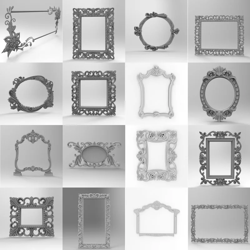 

83 CNC 3D Frames Mirror Rings Good Quality STL Format Relief Files Collection for ArtCAM Aspire