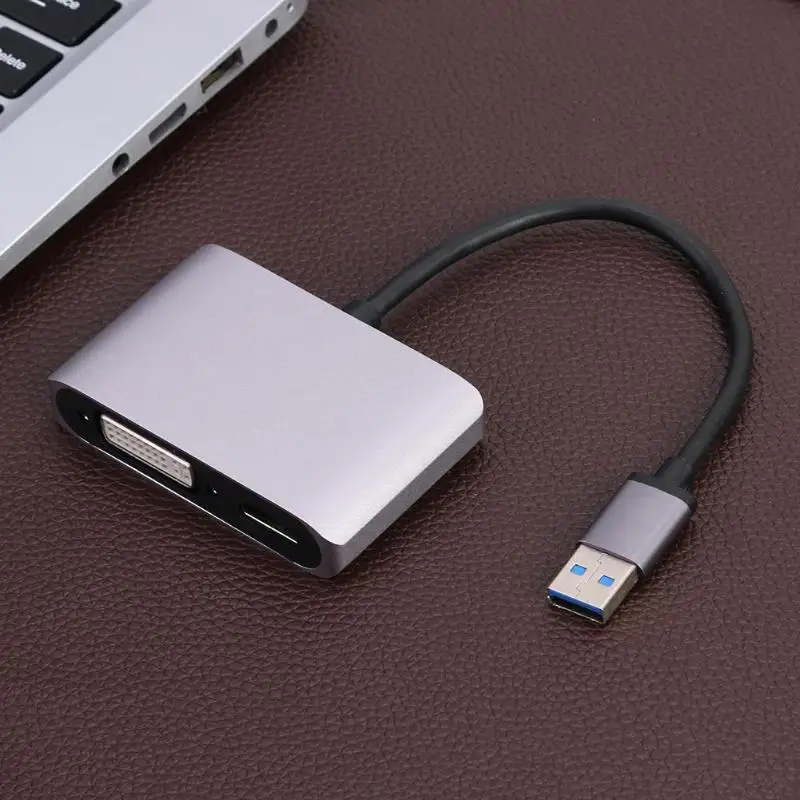 Кабель C0105 2 в 1 USB3.0 мужчина к 1080P HDMI DVI Женский USB конвертер Поддержка прямой доставки