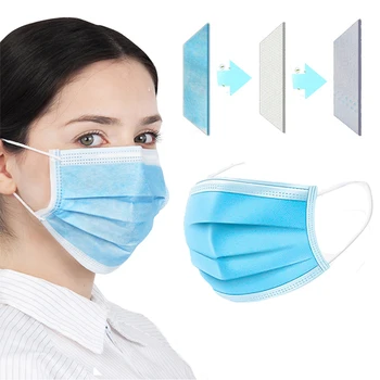 

100pc Disposable Profession Protective Mask 3-Ply Nonwoven Facial Cover Dust Mask Bacterial Virus Safety Mask
