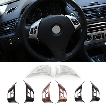 

2pcs Auto Steering Wheel Buttons Decoration Frame Cover Trim For BMW X1 3 Series E90 2010 2011 2012 2013 ABS Chrome Car Styling
