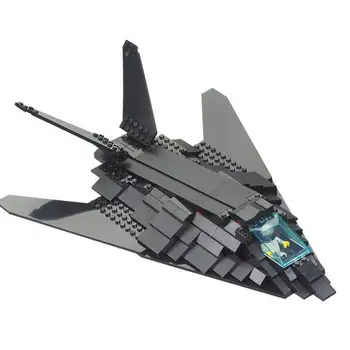 

0108 209pcs military black f117 invisible bomber plane fighter building block Toy