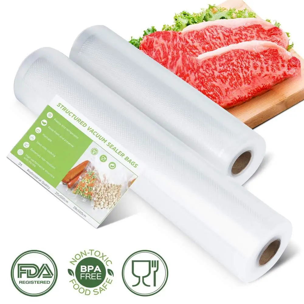 

2 Rolls Kitchen Vacuum Bag For Food Vacuum Sealer Bag Vacuum Packer Storage Bags Food Long Time Keep Fresh Vacuum Machine Bags