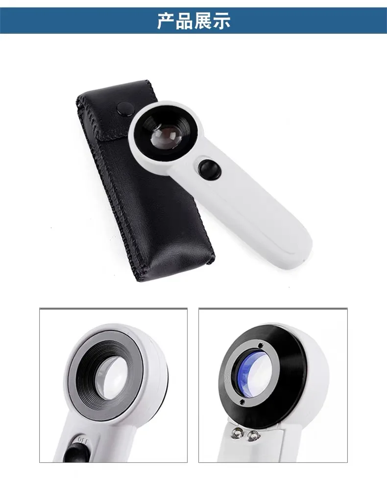 Handheld 40x Magnifier with LED Lights - Acrylic Lens Glass Loupe Loop Description Image.This Product Can Be Found With The Tag Names Cheap Device Cleaners, Computer Office, Device Cleaners, High Quality Computer Office
