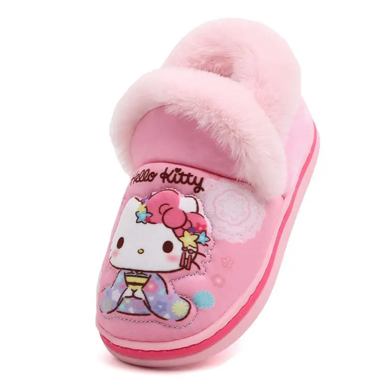 

Hello Kitty Winter New Children's Bag With Cotton Shoes Baby Casual Slippers Girls Cute Non-slip Soft Bottom Home Cotton Slipper
