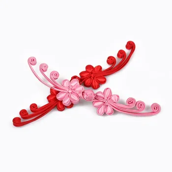 

1Pair Chinese Phoenix Tail Closure Knot Button Handmade Sewing Cheongsam Tang Suit Traditional Handcraft Flower Buttons