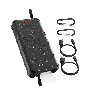 

OUTXE Quick Charge 20000mAh Rugged Power Bank with Flashlight Dual Input Outdoor Portable Charger