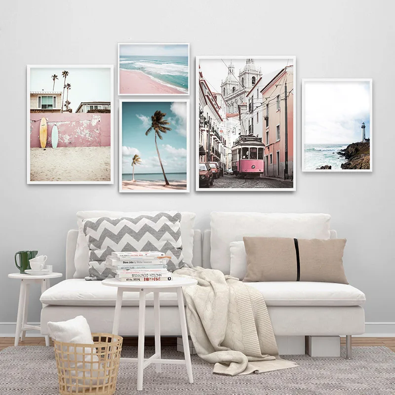 

Nordic Modern Art Wall Poster Canvas Painting Simple City Landscape Painting and Printmaking Home Decoration Living Room Picture