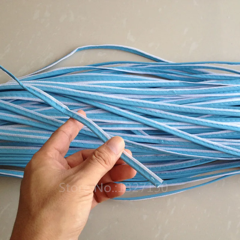 Blue Reflective Piping Fabric Strip Edging Braid Trim Tape Sew On for Clothes Bag Cap Pants 10mmx50m