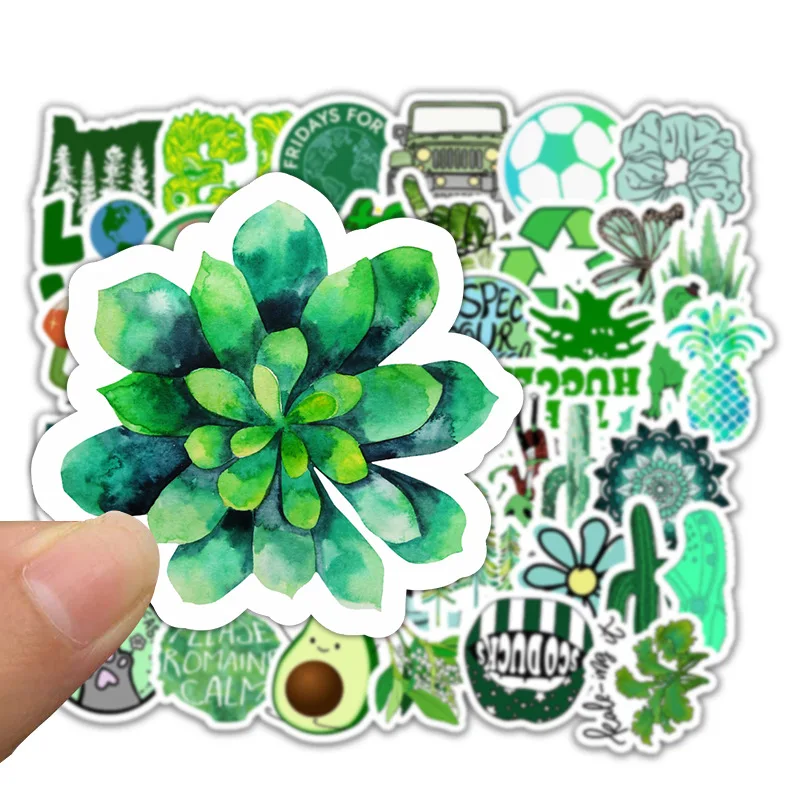 nikier aesthetics lovely sticker green plant pattern