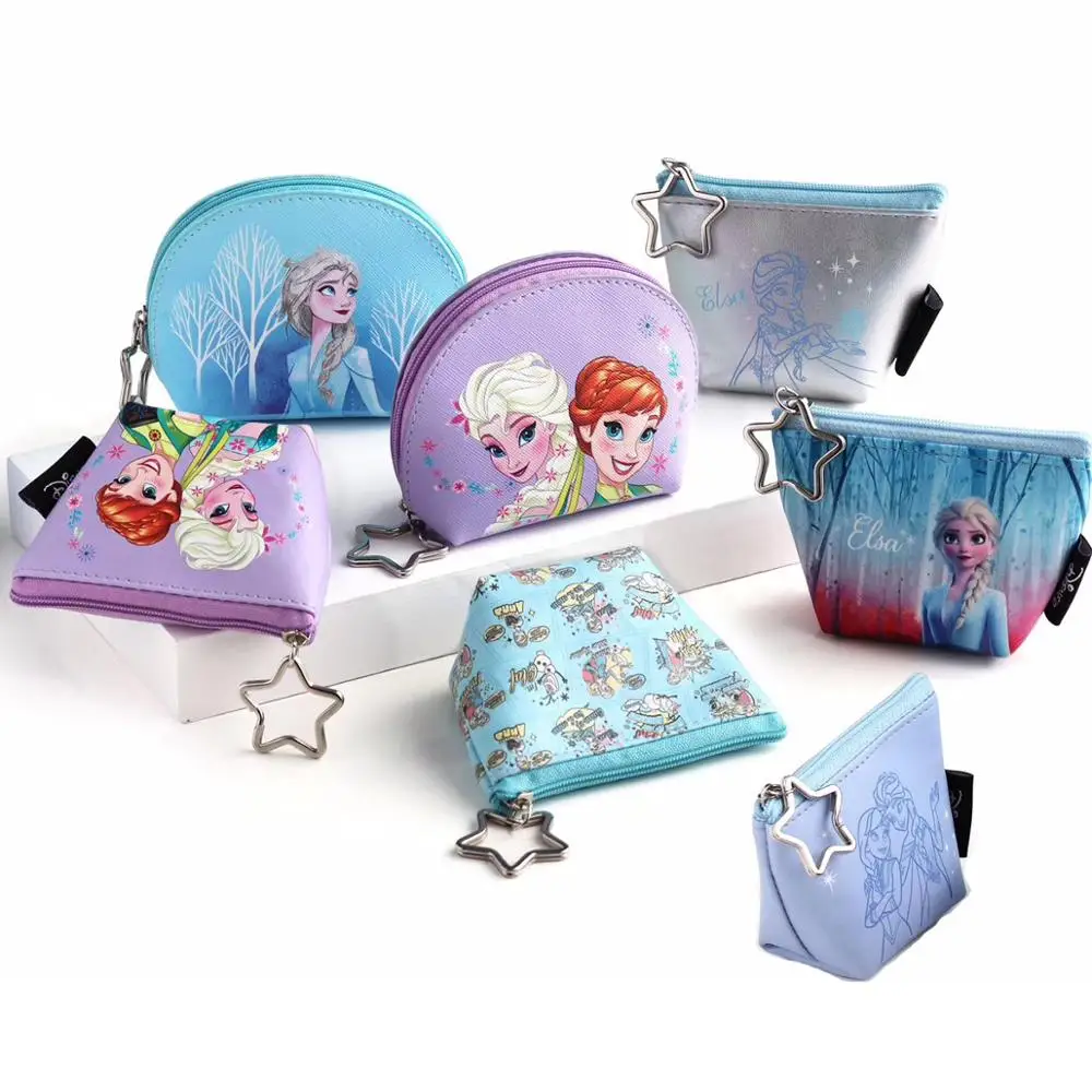 

1 pc Disney frozen Elsa Anna Olaf portable cosmetic make up bag multi-purpose storage tsum coin cartoon purse handbag Makeup PU