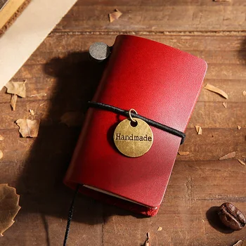 

Cowhide Cover Notepad School Supply Vintage Portable Notebook Retro Journey Mini Diary Bandage Daily Memo Traveler