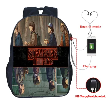 

2019 Hot Stranger Things Backpack Women Men Laptop Backpack Large School Travel Bags USB Charging Multifunction Knapsack