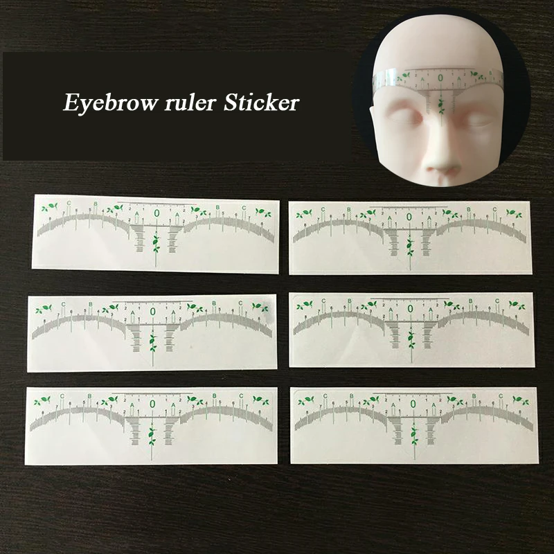 

100pcs/lot Eyebrow Ruler Sticker Permanent Makeup Supply Accurate Eyebrow Shaping Tools Disposable Measurement Ruler Stencil