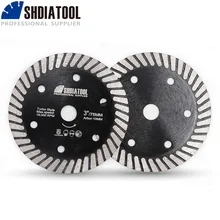 

SHDIATOOL 2pcs/set 3" Diamond Ceramic Turbo Cutting Disc 75mm Saw Blade Tickness 1.1mm for Glazed Tile Ceramic Hard Porcelain