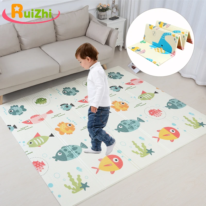 Ruizhi 200x180 см двусторонний игровой коврик для детей толщина 1 складной нескользящий