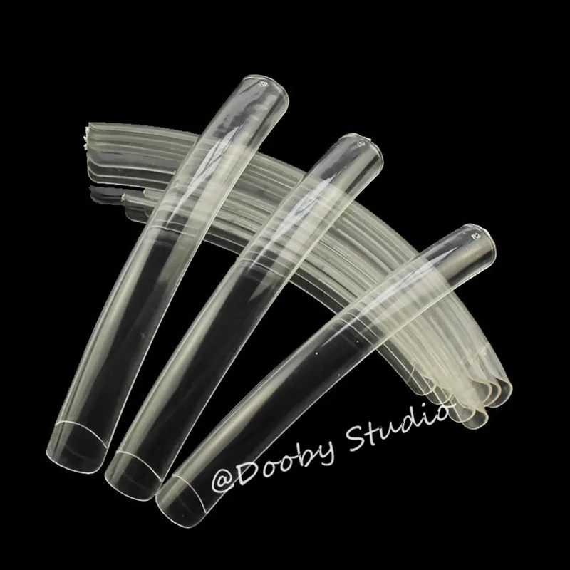 

120PCS Clear Half Cover Nail Art Tips Manicure Salon Acrylic Long Square False Nails Practice Tipsy Nature White Capsule Ongles