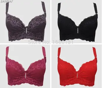 

Women's underwear thin plus size bra cup adjustable push up side gathering furu mm Large c cup e cup