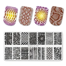 Shopants Nuovo 2019 Nail Stamping Piatti Boa Serpente Bilancia Immagine Animale in Acciaio Inox Stencil Stampo Unghie Artistiche Timbro Template(China)
