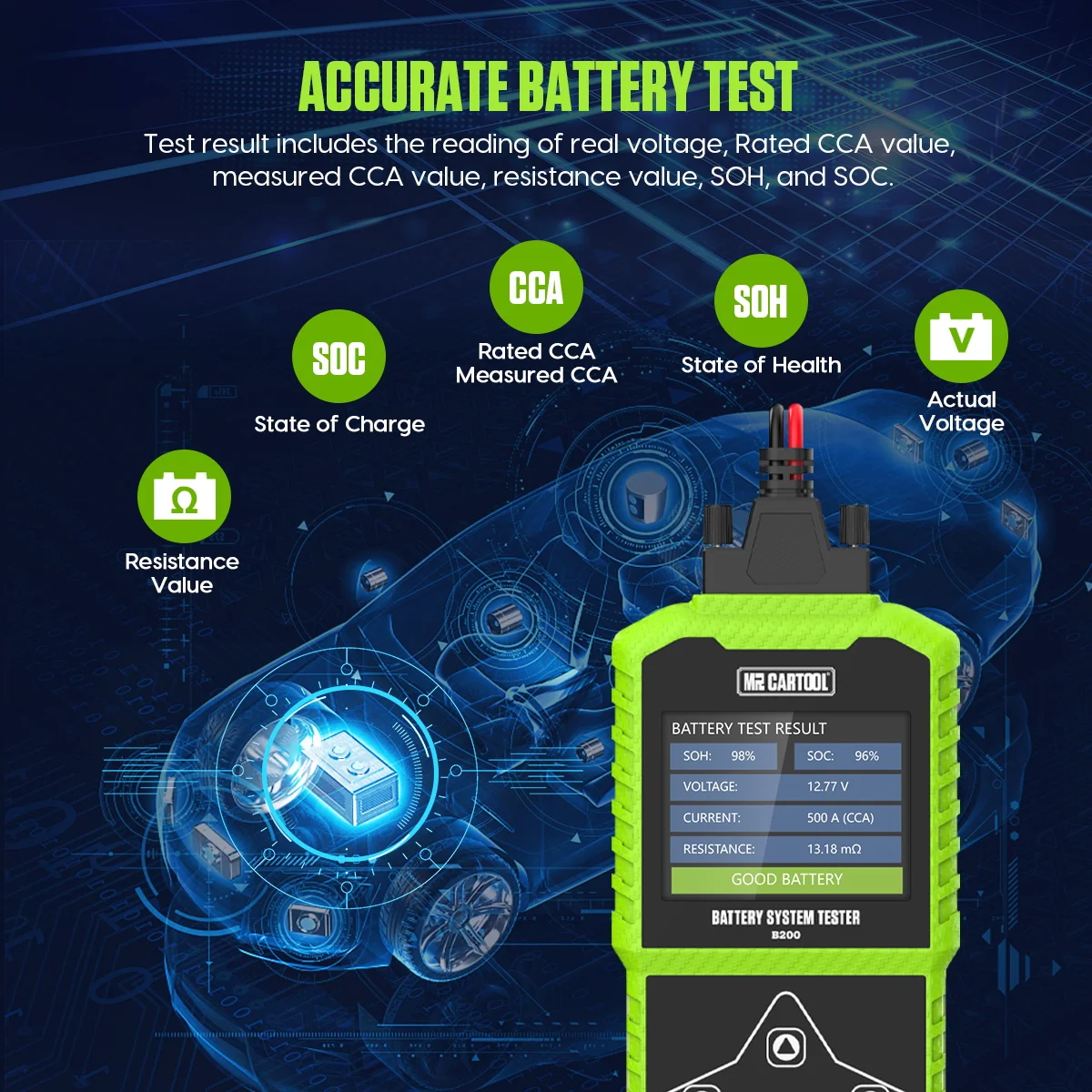 b200 auto battery tester accurate test