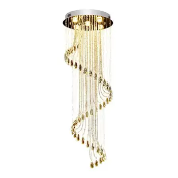 

D50*H150cm Spiral Staircase Chandelier Lamp Long Chandelier Modern Duplex Villa Floor Large Living Room Crystal Chandelier