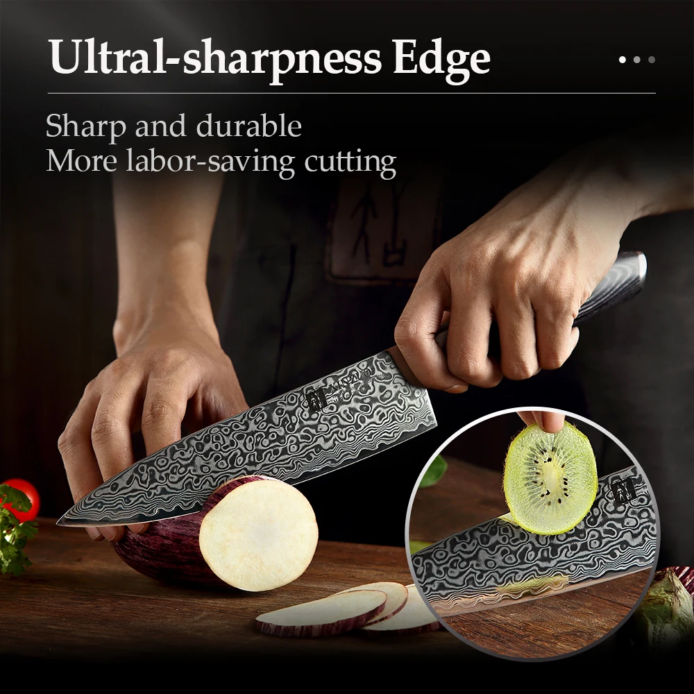Нож шеф повара из дамасской стали 8 дюймов|chef knife|damascus steel kitchen kniveskitchen knife |