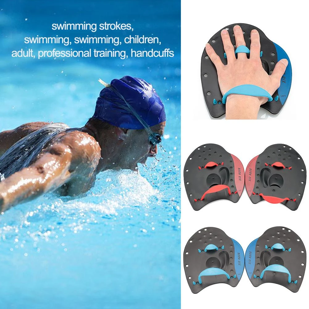 corre 1 par Paletas de natación profesionales para niños y adultos 