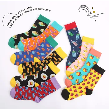 

Women Happy Funny Socks Print Art Cute Warm Winter Socks With Fried Egg Food Fruits Banana Cotton Fashion Harajuku Unisex Sock