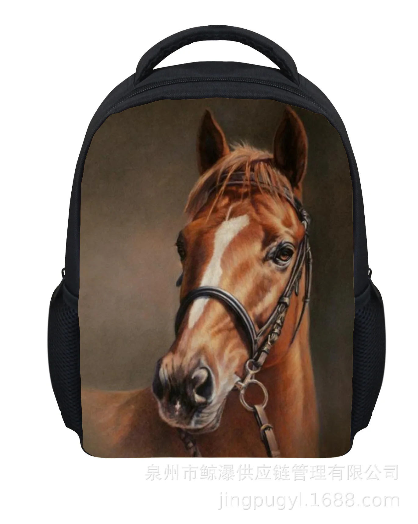 

Oil Painting Hand-Painted Ferghana War Horses Pattern Schoolbag for Elementary School Students Mini Children Backpack Outbound