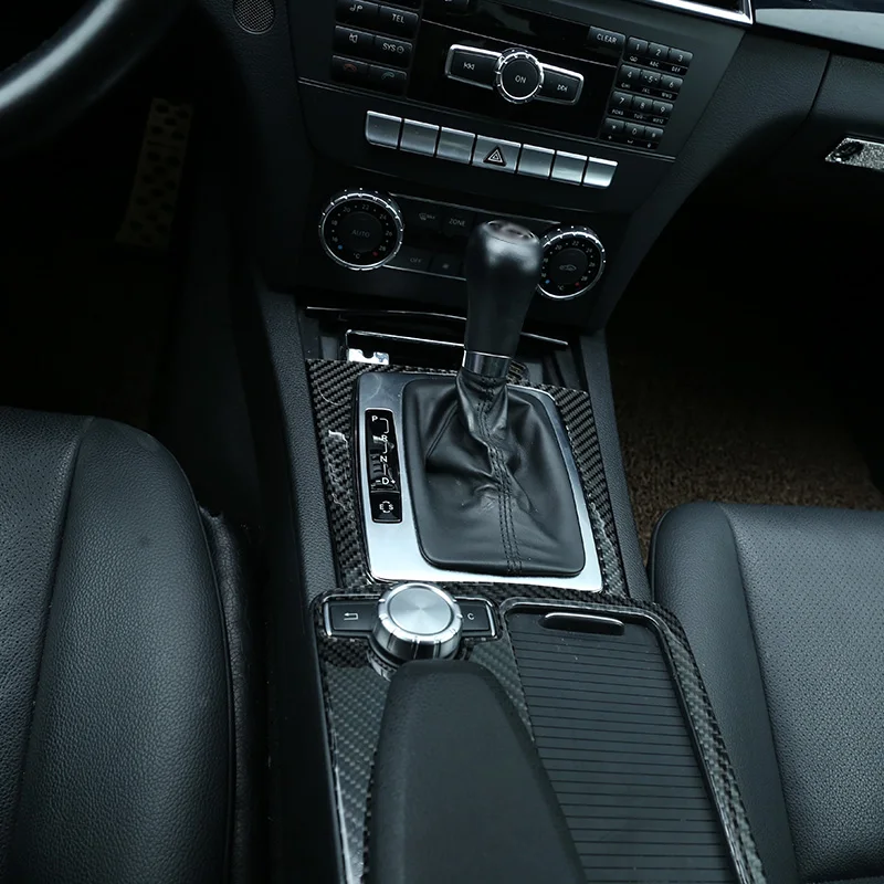 Мягкое углеродное волокно для Mercedes Benz C Class W204 C180 C200 C260 2007-2013 отделка для переключения передач рамка автомобильный аксессуар наклейка