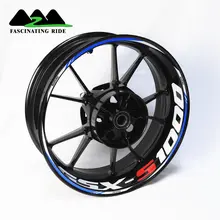 Motorcycle front and rear wheels Edge Outer Rim Sticker Reflective Stripe Wheel Decals ForSuzuki GSX S1000 s750 s650