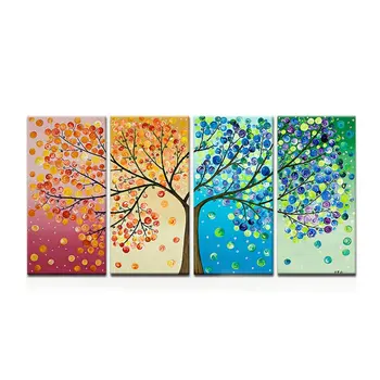 

11376 Four-color Four-color Tree Of Life Frameles Oil Painting Canvas Painting Art Canvas Modern Home Decoration Painting