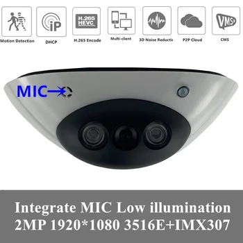 

4PCS MIC Audio IP Dome Camera Sony IMX307+3516EV200 2MP 1080P H.265 Low illumination IRC Onvif CMS XMEYE P2P Motion Detection